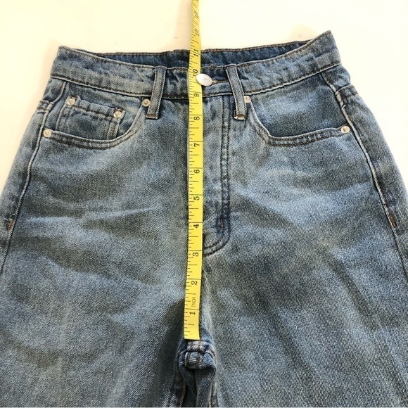 Princess Polly Button Fly Raw Hem High Waist Jeans Size 0/EU 32 - Picture 9 of 12